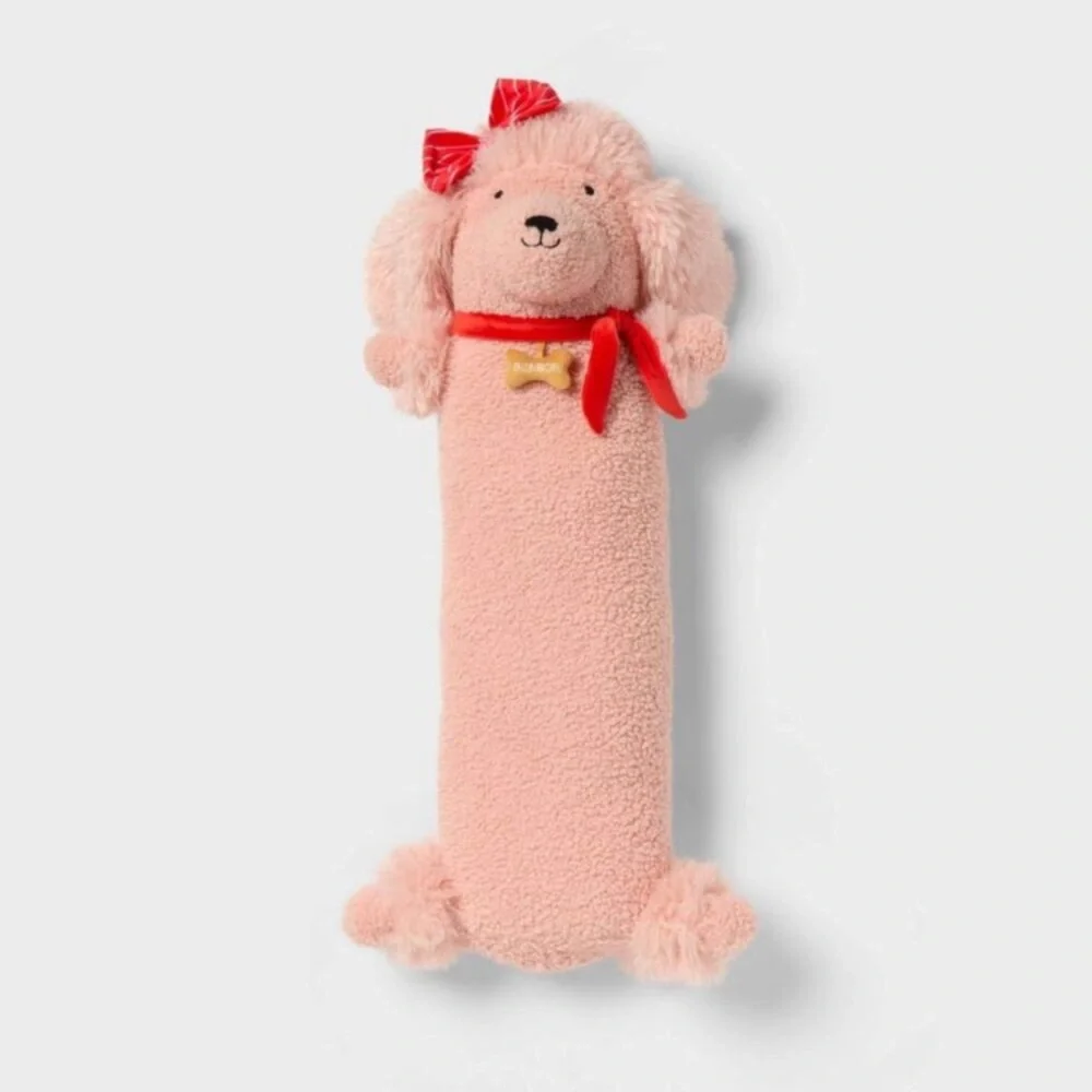 Pillowfort - Poodle Kids' Long Weighted Plush Throw Pillow Peac Peach
